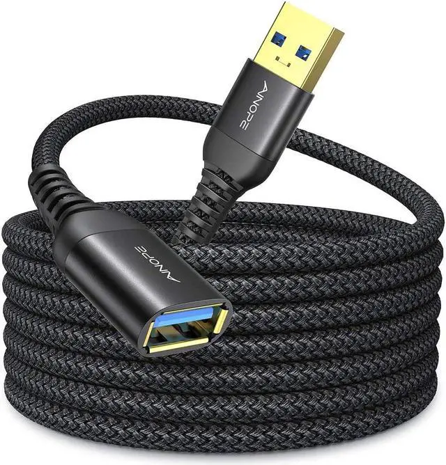 Main image of 10FT USB 3.0 Extension Cable Type A Male to Female Extension Cord AINOPE Durable Braided Material High Data Transfer Compatible with USB KeyboardMouseFlash Drive Hard DrivePrinter-Black