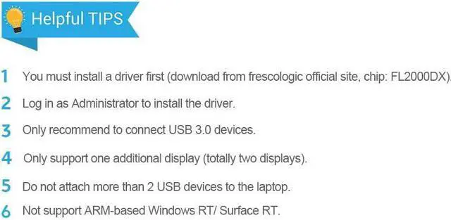 Alt view image 7 of 7 - USB 3.0 to VGA Cable 6.6 Feet, CableCreation USB to VGA 15 Pin Adapter 1080P @ 60Hz, with Built-in Driver, Only Support Windows 10 / 8.1/ 8 / 7 (NO XP / Vista / Mac OS X ), 2M /Black