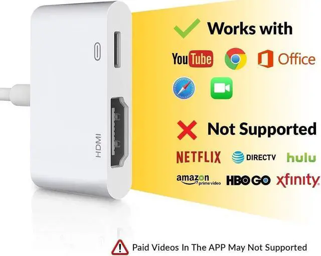 Alt view image 6 of 7 - Apple MFi Certified Apple Lightning to HDMI Adapter for iPhone to TV 1080P Digital AV Adapter Sync Screen with Lightning Charging Port for iPhone 14 13 12 11 XS XR X 8 7 iPad to TV/Projector/Monitor