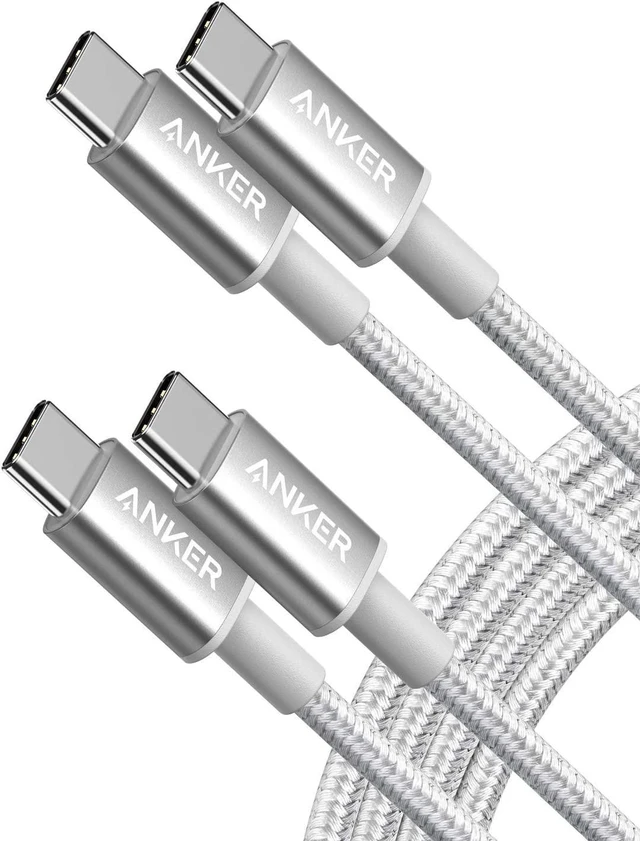 Main image of USB C to USB C Cable 60W Fast Charging Cable (2-Pack 6 ft Silver)