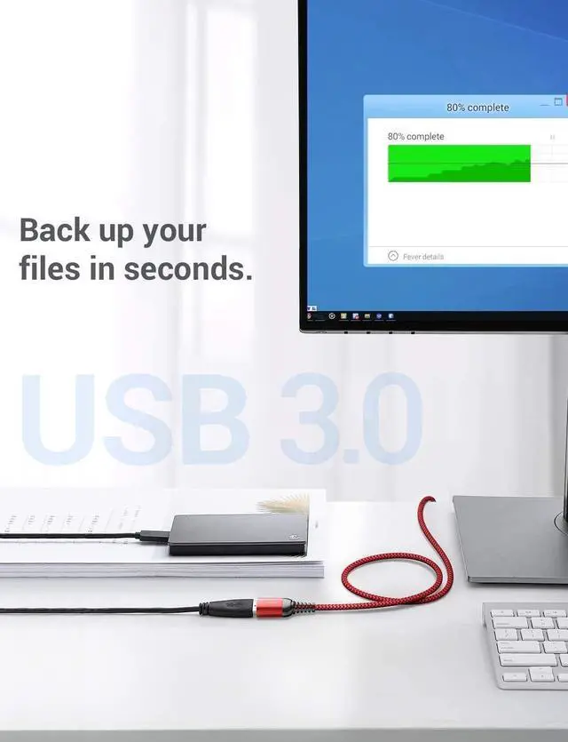 Alt view image 7 of 7 - 10FT USB 3.0 Extension Cable Type A Male to Female Extension Cord AINOPE Durable Braided Material High Data Transfer Compatible with USB KeyboardMouseFlash Drive Hard DrivePrinter-Red