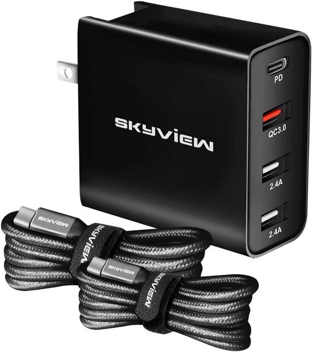 Skyview-iPhone-Charger-48W Type-C-Fast-Wall-Portable-Charger fit to Magsafe- Samsung-LG-Android-Phones Replacement-USB-C-Power-Adapter for Tablet-iPad  Included-3.3ft-2-Cable 