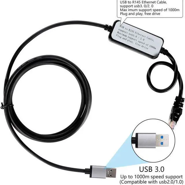 Alt view image 4 of 6 - USB3.0 to RJ45 Gigabit Ethernet Network Cable for Switch, Router, Gateway, Modem with MacBook,Windows, Chromebook,Surface Pro, Linux