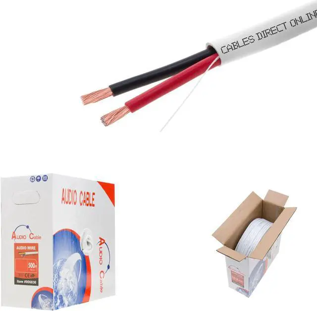 Main image of 500ft 18AWG 2 Conductors (18/2) CL2 Rated Loud Speaker Cable Wire Pull Box (for in-Wall Installation) (18AWG / 2 Conductors 500ft)