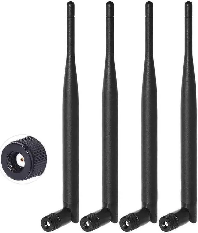 Alt view image 2 of 7 - Bingfu Dual Band WiFi 2.4GHz 5GHz 5.8GHz 6dBi MIMO RP-SMA Male Antenna (4-Pack) for WiFi Router Wireless Network Card USB Adapter Security IP Camera Video Surveillance Monitor