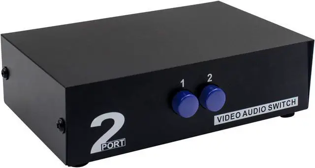 Alt view image 2 of 6 - Duttek RCA Switch Box 2 Port AV Switch Box AV Selector Switch 2 in 1 Out Composite Video L/R Audio RCA Selector Box AV Switch Box Component RCA Switcher for DVD STB Game Consoles