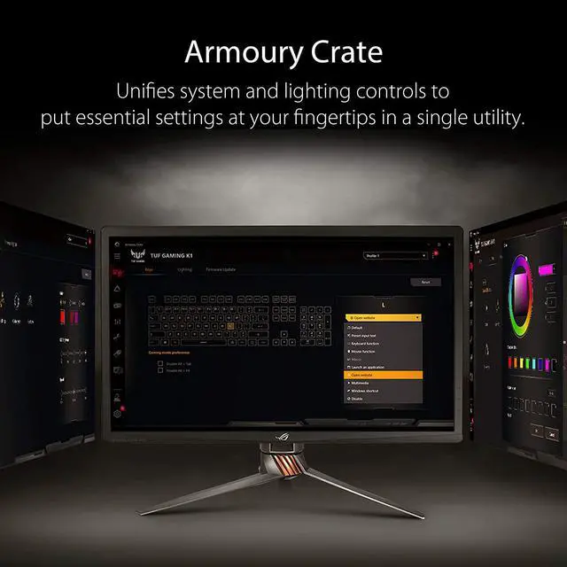 Alt view image 6 of 6 - Membrane Gaming Keyboard for PC - TUF K1 | Programmable Onboard Memory | Dedicated Volume Knob Aura Sync RGB & Side Lighting | Detachable Wrist Rest | Spill-Resistant | Highly Durable | Black