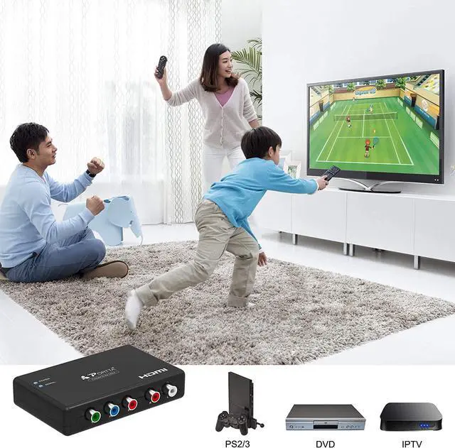 Alt view image 4 of 6 - Component to HDMI Converter YPbPr RGB + R/L Audio to HDMI v1.3 Converter Adapter Support 1080P 2 Channel LPCM for HDTV PS2 PS3 HDVD Player Wii Xbox