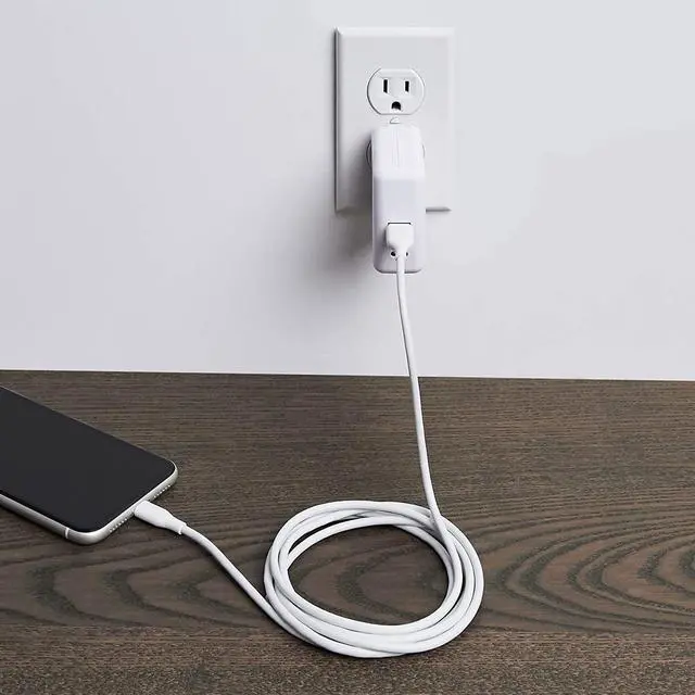 Alt view image 4 of 5 - Amazon Basics Lightning to USB Cable - MFi Certified Apple iPhone Charger White 6-Foot (2-Pack) (Durability Rated 4000 Bends)