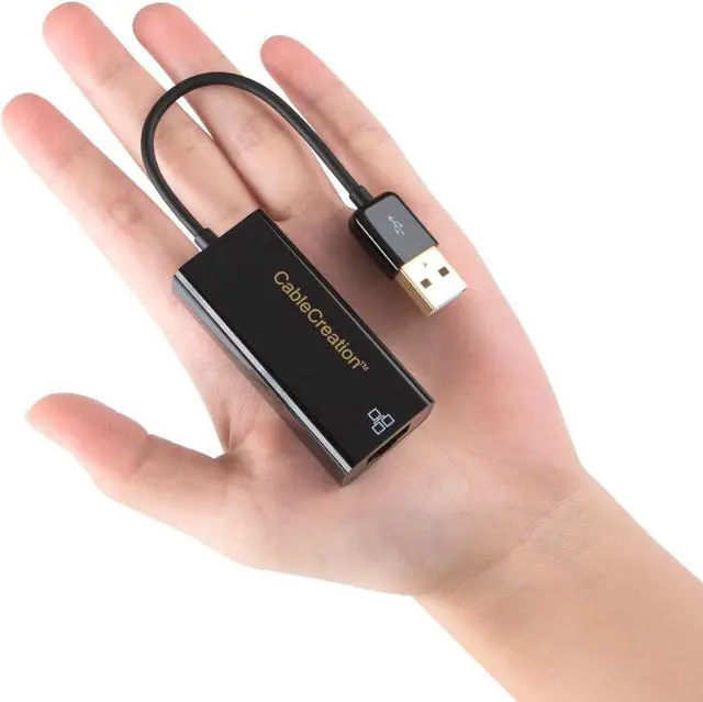 Alt view image 4 of 5 - USB Network Adapter, CableCreation USB 2.0 to 10 / 100 RJ45 Ethernet LAN Cable Compatible with Windows 10/ 8.8/ 8/ 7, mac OS X, Black