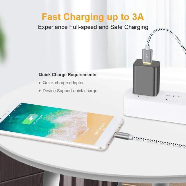 Alt view image 4 of 7 - Short USB C Cable 1.6 FT CableCreation USB A to USB C Cable Braided USB to C Cable Fast Charging 3A 480Mbps Data for MacBook Air, iPad Pro, iPad Mini, Chromebook Pixel, S21 S20 S10, 0.5m Gray