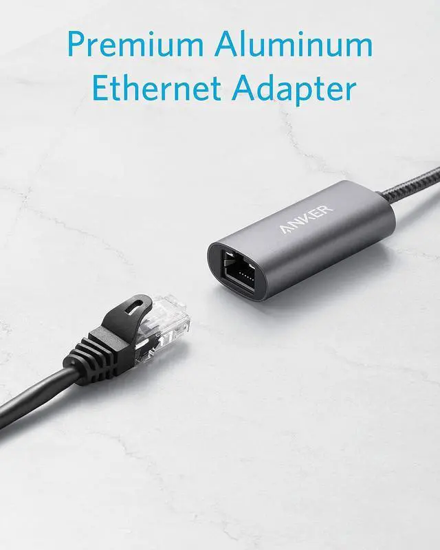 Alt view image 2 of 7 - USB 3.0 to Ethernet Adapter, PowerExpand USB 3.0 to Gigabit Ethernet Adapter, Aluminum Portable USB-A Adapter Compatible for MacBook Pro 2015, MacBook Air 2017, and More