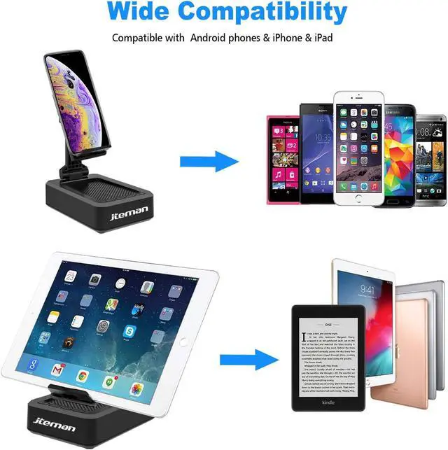 Alt view image 5 of 6 - Cell Phone Stand with Wireless Bluetooth Speaker and Anti-Slip Base HD Surround Sound Perfect for Home and Outdoors with Bluetooth Speaker for Desk Compatible with iPhone/ipd/Samsung Galaxy