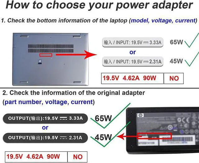 Alt view image 2 of 7 - SKstyle? 19.5V 3.33A 65W AC Adapter Charger for HP ProBook 430 G4;440 G4;450 G4;455 G4;470 G4 Power-Supply-Cord (Blue Tip,Slim,-12 Months Warranty)