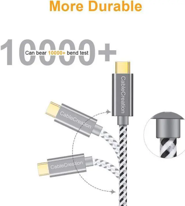 Alt view image 3 of 7 - Short USB C Cable 1.6 FT CableCreation USB A to USB C Cable Braided USB to C Cable Fast Charging 3A 480Mbps Data for MacBook Air, iPad Pro, iPad Mini, Chromebook Pixel, S21 S20 S10, 0.5m Gray