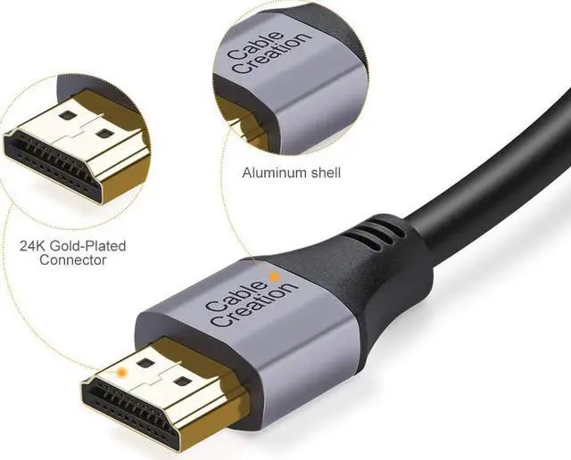 Alt view image 7 of 7 - 8K HDMI Cable 6.6ft, CableCreation 8K HDMI Ultra HD High Speed 48Gbps Cable,8K 60Hz, Dolby Vision, HDCP 2.2,4:4:4, eARC, Compatible with PS5, PS4, Nintendo Switch, Xbox One, QLED TV, Roku TV, VIZIO TV