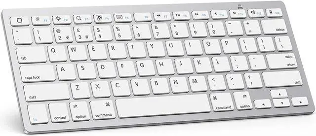 Main image of OMOTON Ultra-Slim Bluetooth Keyboard for iPad 10.2(10th/ 9th/ 8th Generation)/ 9.7, iPad Air 5th / 4th Generation, iPad Pro 11/12.9, iPad Mini, and More Bluetooth Enabled Devices, White