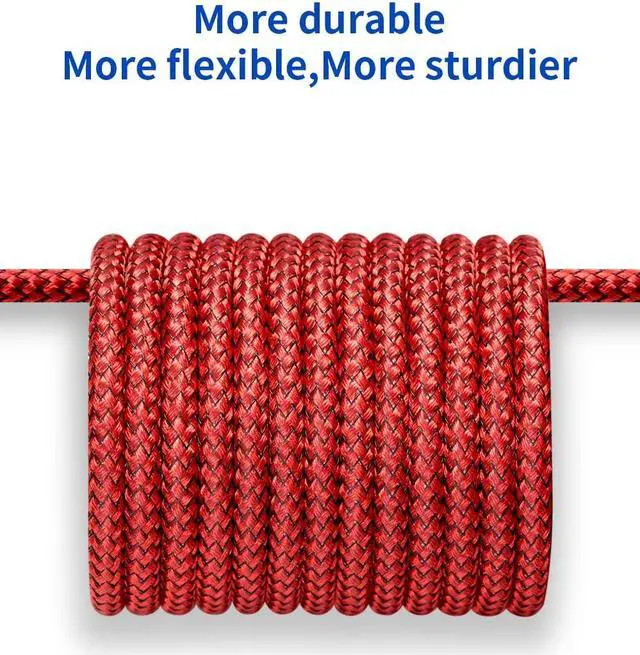 Alt view image 6 of 7 - USB Type C Cable 3A Fast Charging [2-Pack 3.3ft] JSAUX USB-A to USB-C Charge Braided Cord Compatible with Samsung Galaxy S10 S9 S8 S20 Plus A51 A11Note 10 9 8 PS5 Controller USB C Charger(Red)