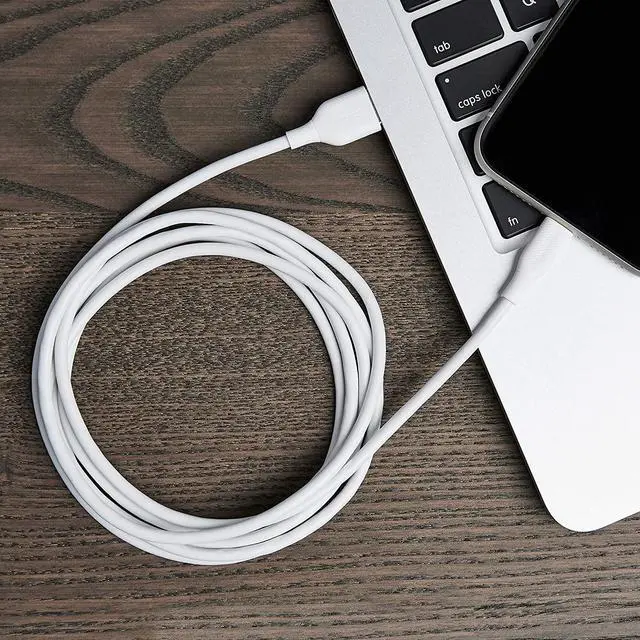 Alt view image 5 of 5 - Amazon Basics Lightning to USB Cable - MFi Certified Apple iPhone Charger White 6-Foot (2-Pack) (Durability Rated 4000 Bends)