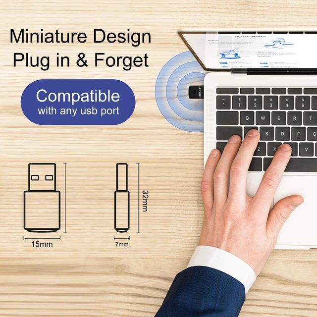 Alt view image 4 of 6 - USB Bluetooth WiFi Adapter for PC, Bluetooth 4.0 Adapter | Wireless Nano USB Network Adapter 2.4Ghz 150Mbps, Only Compatible with Windows 11/10/7/8/8.1