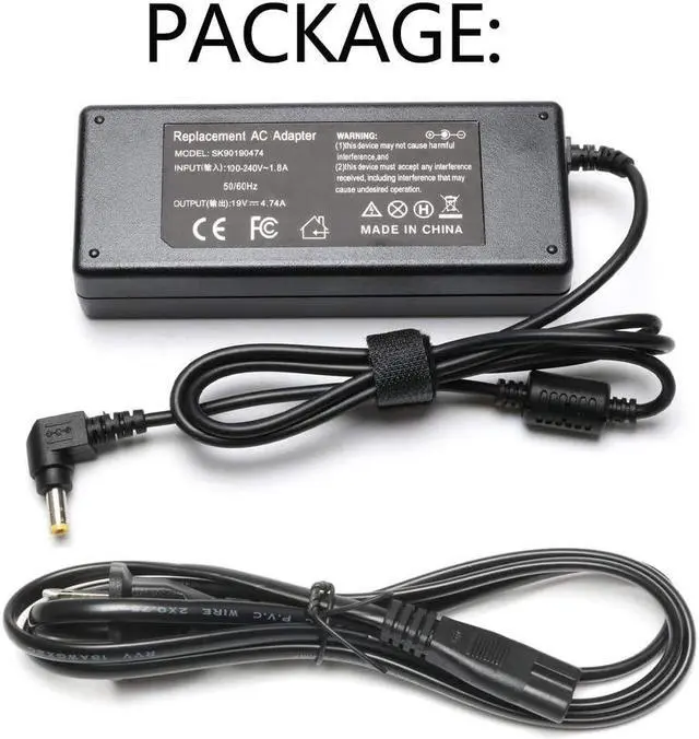 Alt view image 3 of 7 - 90W ASUS Laptop Charger Replacement for ASUS u56e k53e q550l k55a k52f k501u a53e n56v r510c x54c x551c a55a k55vd a53s a54c k55n n56dp x52f n56vj u50f k53s k53sv AC Adapter Power Supply Cord