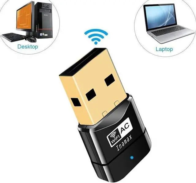 Alt view image 3 of 7 - Nano USB WiFi Adapter for PC -Inamax AC600 2.4G/5G Dual Band Wireless Network Adapter for Desktop PC Laptop, Mini Travel Size, Supports Windows 11,10, 8.1, 8, 7,XP,Vista/Mac OS X 10.15 or Earlier