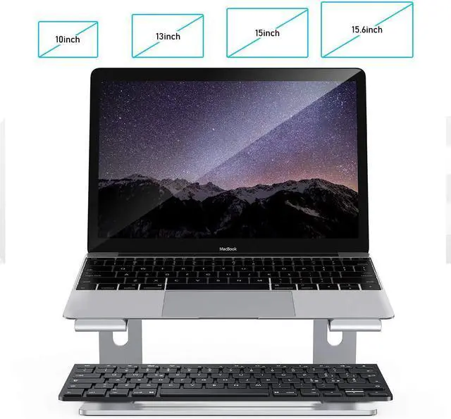 Alt view image 3 of 7 - Laptop Stand for Desk, Detachable Laptop Riser Notebook Holder Stand Ergonomic Aluminum Laptop Mount Computer Stand, Compatible with MacBook Air Pro, Dell XPS, Lenovo More 10-18" Laptops