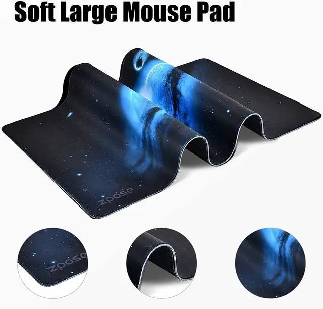 Alt view image 3 of 7 - Large Mouse Pad, Zpose Mouse Pad Gaming, XXL Large Mouse Pad 31.5 x 15.75In, Large Extended Gaming Keyboard Mouse Pad, Large Gaming Mouse Pad with Nonslip Base, Desk Pad Keyboard Mat for Gamer (TK)