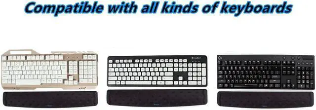 Alt view image 7 of 7 - Keyboard Wrist Rest Support Cushion Pad for Computer Laptop Office Work PC Gaming - Memory Foam Gel with Massage Holes Design - Non-Slip Easy Typing Wrist Pain Relief (Black Keyboard Pad)