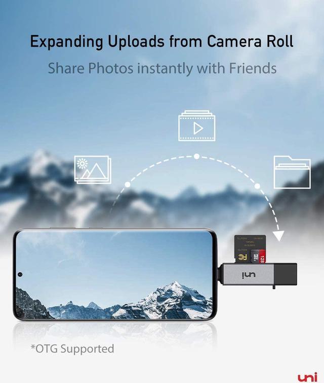Alt view image 5 of 7 - SD Card Reader, uni USB C Memory Card Reader Adapter USB 3.0, Supports SD/Micro SD/SDHC/SDXC/MMC, Compatible for MacBook Pro, MacBook Air, iPad Pro 2018, Galaxy S20, Huawei Mate 30, and More