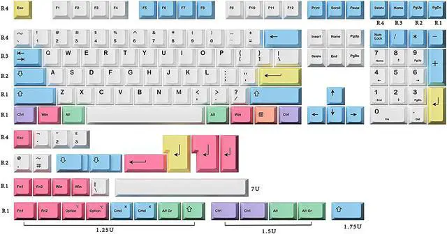 Alt view image 2 of 6 - Corn Dye Sublimation Keycaps - Cherry Profile - Thick PBT Keysets for Mechanical Keyboard (139 Keys, Chalk)