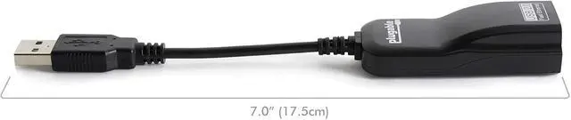 Alt view image 3 of 4 - Plugable USB 2.0 to Ethernet Fast 10/100 LAN Wired Network Adapter - Driverless and Compatible with Chromebook, Windows, Linux