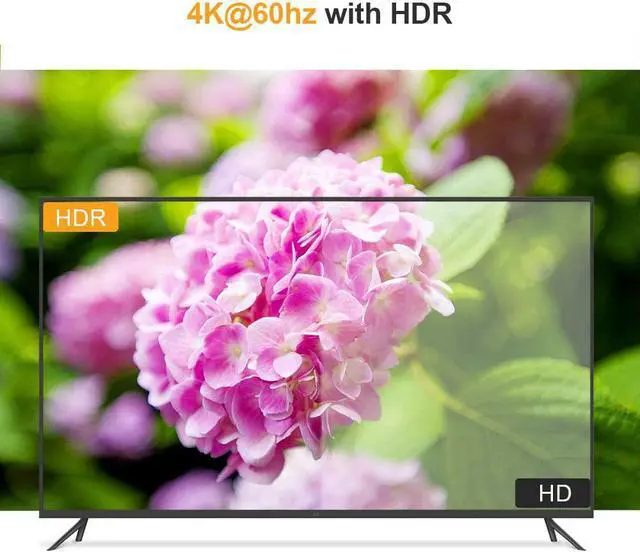 Alt view image 2 of 7 - USB C to HDMI Cable Adapter 4K@60Hz HDR, CableCreation 6FT USB C to HDMI Cord, Compatible with MacBook Pro 2020, iPad Pro 2020, Surface Book 2, S20, S10 to TV, Projector, Monitor, Black