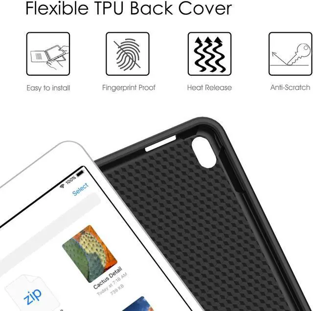 Alt view image 6 of 7 - Fintie Keyboard Case for iPad Pro 12.9 2nd Gen 2017/1st Gen 2015 Soft TPU Protective Cover w/Pencil Holder [7 Color Backlit] Magnetically Detachable Wireless Bluetooth Keyboard (Black)