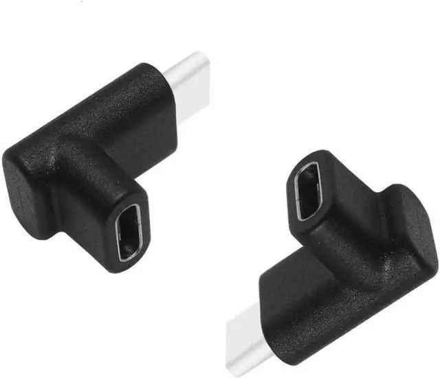 Main image of USB C Angle Adapter [2 Pack] 90 Degree USB C Type C Upward & Downward Angled USB-C Male to Female Adapter USB 3.1 Right Angle Extension for Laptop Tablet VR Camera Smartphone (Up/Down)