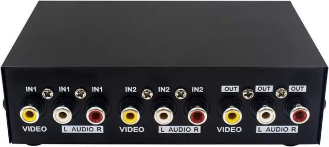 Main image of Duttek RCA Switch Box 2 Port AV Switch Box AV Selector Switch 2 in 1 Out Composite Video L/R Audio RCA Selector Box AV Switch Box Component RCA Switcher for DVD STB Game Consoles