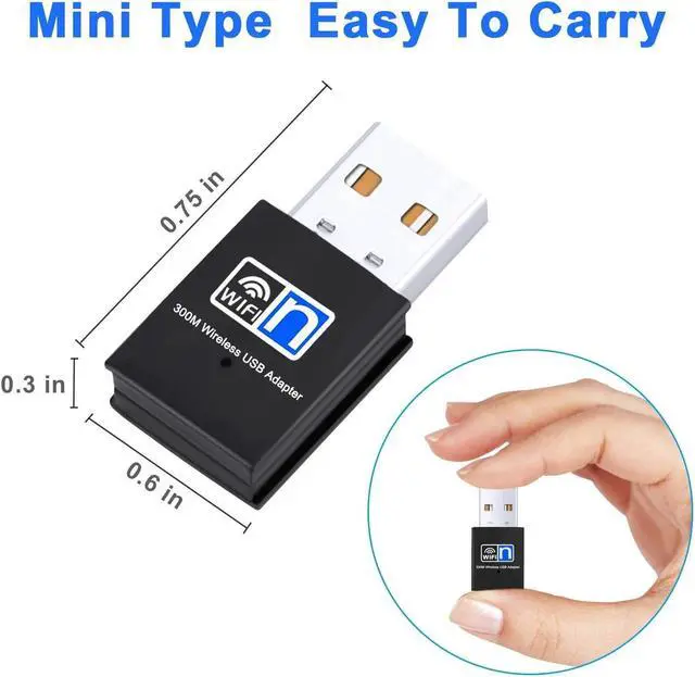 Alt view image 2 of 6 - ActionFly WifiSpd-300 Mini 300Mbps Wireless-N USB Wifi Adapter-Wifi Dongle With Integrated Antenna Technology 2.4Ghz Frequency and 802.11N/g/b Wireless Speeds
