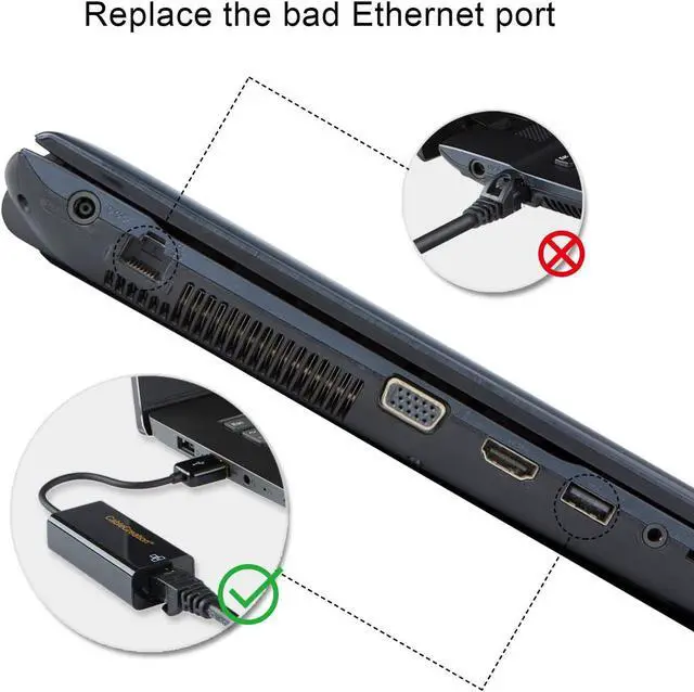 Alt view image 3 of 4 - USB Ethernet Adapter (2-Pack), CableCreation USB 2.0 LAN Gigabit Adapter 10/100 Compatible with MacBook Pro, Surface Pro 2/3/5/6, Windows, mac OS etc, Black