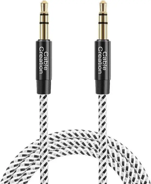 Main image of 3 Feet Aux Cable 3.5mm Male to Male Auxiliary Audio Stereo Cord Compatible with Car Headphones iPods iPhones iPads Tablets Laptops Android Smart Phones& More 1M /Black & White
