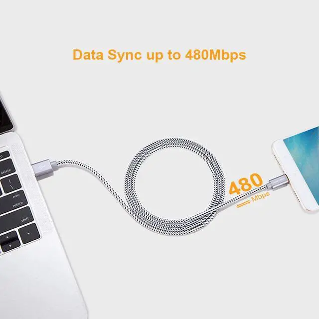 Alt view image 5 of 7 - Short USB C Cable 1.6 FT CableCreation USB A to USB C Cable Braided USB to C Cable Fast Charging 3A 480Mbps Data for MacBook Air, iPad Pro, iPad Mini, Chromebook Pixel, S21 S20 S10, 0.5m Gray