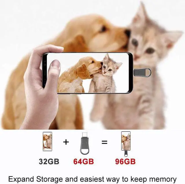 Alt view image 6 of 7 - 64GB USB C Flash Drive 2-in-1 OTG USB 3.0 Thumb Drive Dual USB Memory Stick Pen Drive for Type-C Android Smartphones Tablets and New MacBook Laptop PC PDA  Black