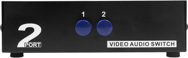 Alt view image 4 of 6 - Duttek RCA Switch Box 2 Port AV Switch Box AV Selector Switch 2 in 1 Out Composite Video L/R Audio RCA Selector Box AV Switch Box Component RCA Switcher for DVD STB Game Consoles