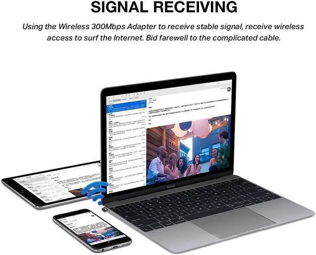 Alt view image 4 of 6 - ActionFly WifiSpd-300 Mini 300Mbps Wireless-N USB Wifi Adapter-Wifi Dongle With Integrated Antenna Technology 2.4Ghz Frequency and 802.11N/g/b Wireless Speeds
