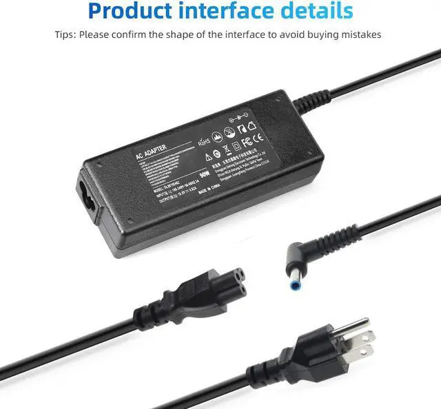 Alt view image 2 of 7 - 90W?AC?Adapter?Laptop?Charger?for?HP?Envy?Touchsmart?Sleekbook?15?17?M6?M7?Series HP?Pavilion?11?14?15?17,?HP?Stream?11?13?14,?HP?Elitebook?Folio?1040,?HP?Spectre?X360?13?15?Power?Supply?Cord
