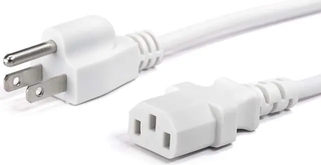 Main image of AC Power Cord (3 Prong) - 25 Feet, White - Premium Quality Copper Wire Core - Computer, Medical, Server & Desktop - NEMA 5-15 to C13 / IEC 320 - UL Listed Power Cable