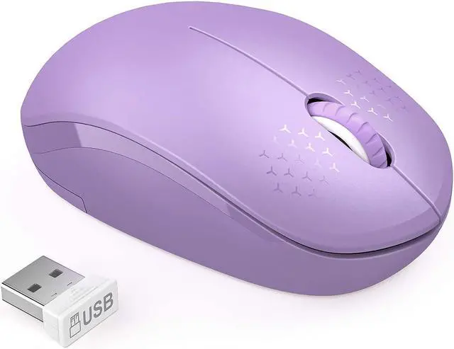 Main image of seenda Wireless Mouse for Laptop, 2.4G Noiseless Computer Mouse,Purple | Small portable design,USB receiver, quiet clicks, smooth tracking, 24-month battery life Mice for laptop,Chromebook and PC.