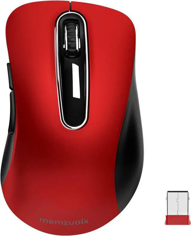 Main image of 2.4G Wireless Mouse 1200 DPI Mobile Optical Cordless Mouse with USB Receiver Portable Computer Mice for Laptop PC Desktop MacBook 5 Buttons Red