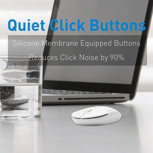 Alt view image 4 of 7 - Macally Wireless Bluetooth Mouse for Mac and PC - Quiet Click Buttons with Slim Comfortable Body - Silent Wireless Mouse with DPI 800/1200/1600 - Workflow Enhancing Bluetooth Computer Mouse (White)