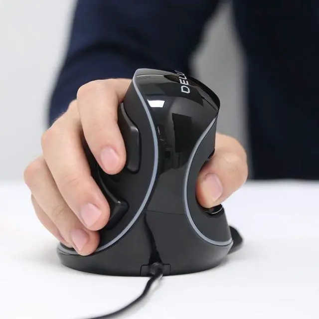 Alt view image 5 of 7 - DELUX Wired Ergonomic Vertical Mouse Large RGB Ergonomic Computer Mouse with 6 Buttons Removable Wrist Rest 4000DPI and On-Board Software Reduce Hand Strain for Carpal Tunnel(M618Plus RGB-Black)