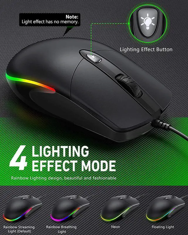 Alt view image 2 of 7 - Wired Mouse with Ergonomic Design Reduces Hand Fatigue Muscle Strain, Silent USB Computer Mouse, 1600 DPI Office and Home Mice (Black, Wired)